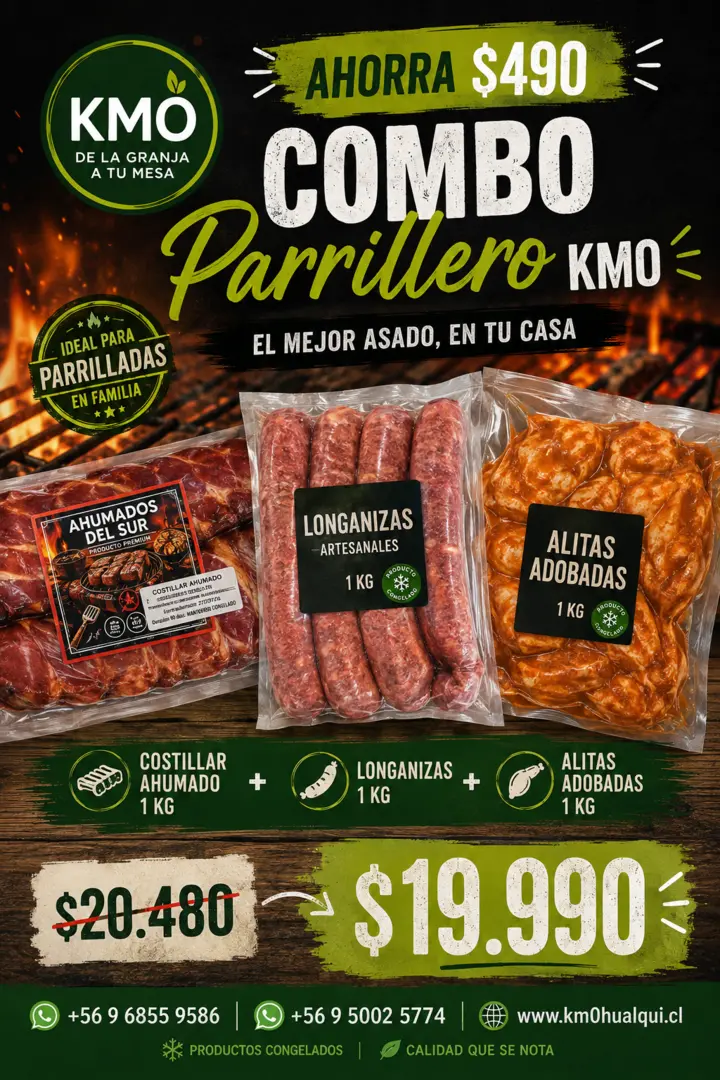 Combo Parrillero KM0 con costillar, longanizas y alitas
