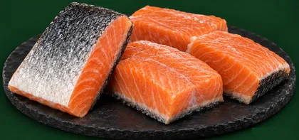 Salmón porción con piel